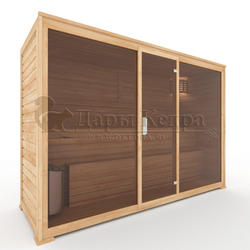 Пятиместная финская сауна кабина из кедра с электрокаменкой Пятиместная финская сауна кабина из кедра с электрокаменкой