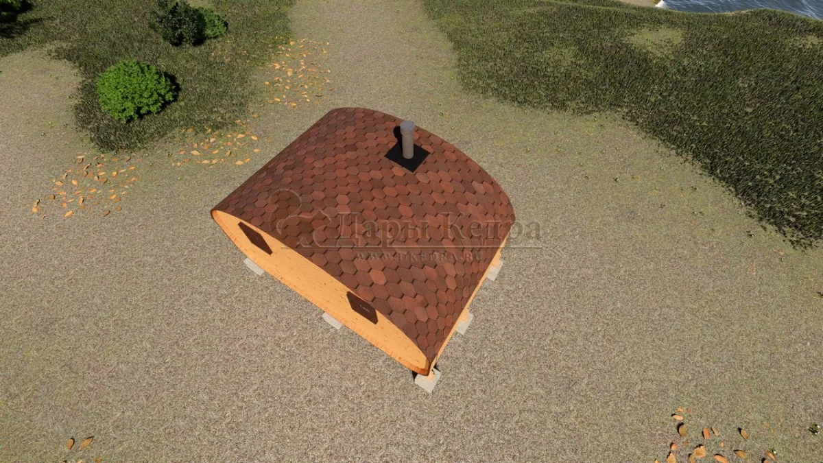 Баня-бочка «Гипоид» из кедра 4х2,2 метра